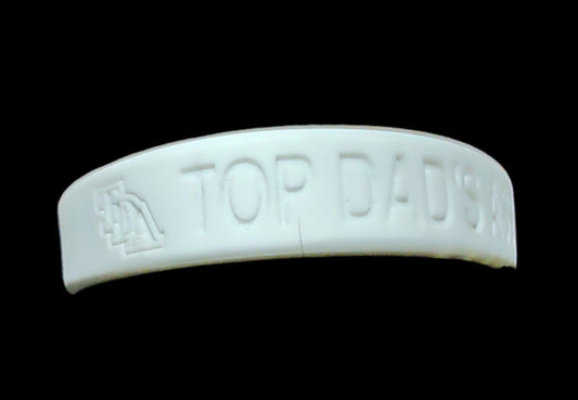 White, Black, Red, Blue 4 pack 1/2 inch Debossed Top Dad's Association Silicone Wristband with "TDA" Logo "TDA ALL THE WAY" Phrase on the Back